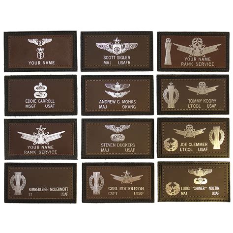 A-2 LEATHER BADGE - AFROTC. . Air force flight suit velcro name tags